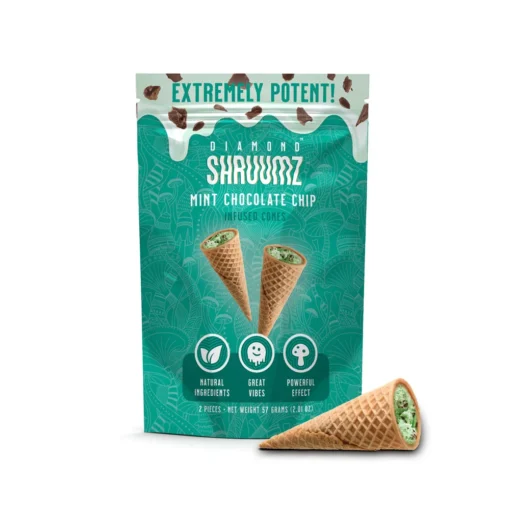 Buy Diamond Shruumz Cones Mint Chocolate Chip 2 pieces
