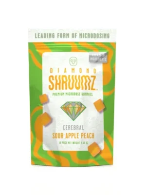 Buy Diamond Shruumz Gummies Sour Apple Peach – Micro Dose 15 pieces